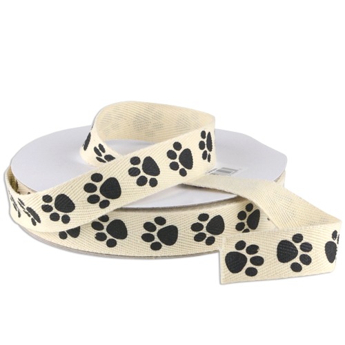 Paw Animal Print Cotton Ribbon