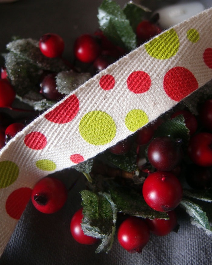 Polka Dot Print Cotton Ribbon