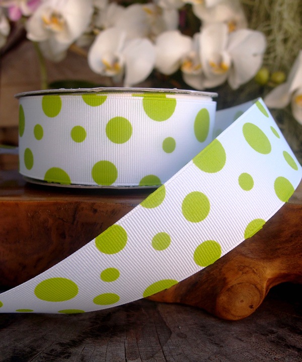 Polka Dot Ribbon Printed on Grosgrain
