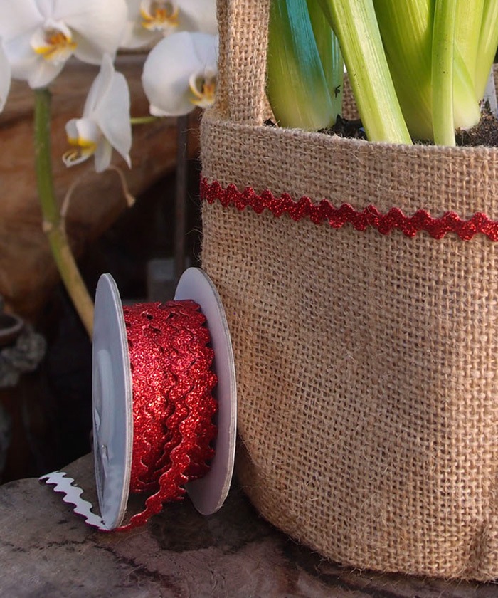 Red Glitter Ric-Rac Ribbon