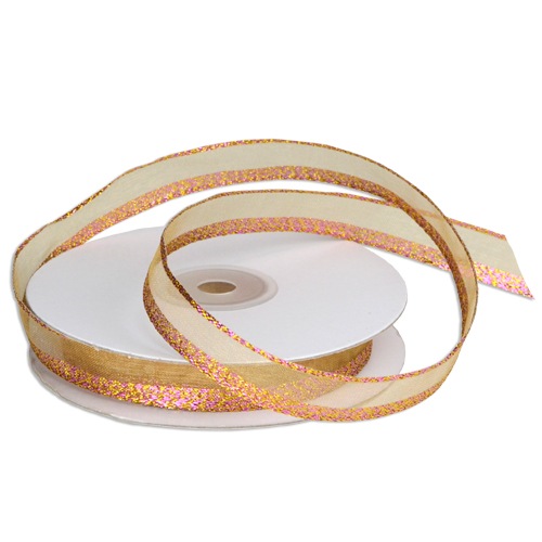 Gold Sheer Ribbon with Shimmery Edge