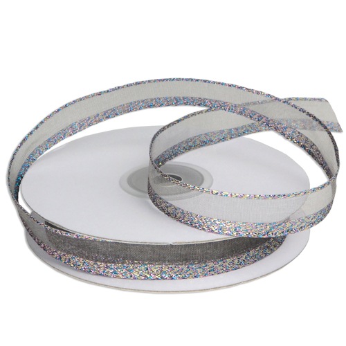 Silver Sheer Ribbon with Shimmery Edge