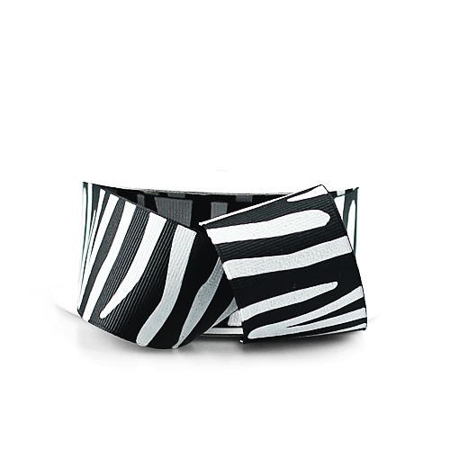 Black on White Zebra Print Ribbon