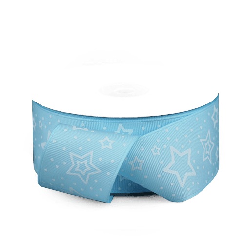 Light Blue Star Print Ribbon