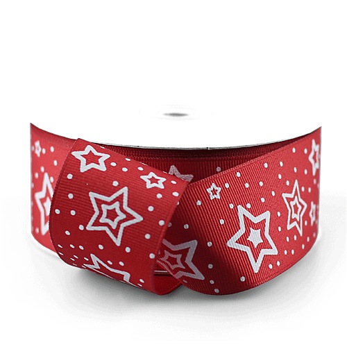 Red Star Print Ribbon