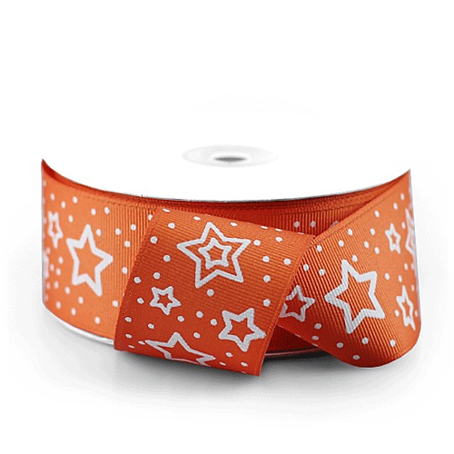 Orange Star Print Ribbon