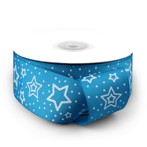 Turquoise Star Print Ribbon