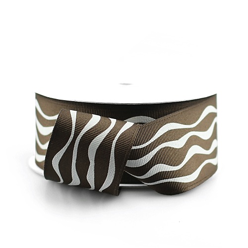 Brown Wavy Print Ribbon