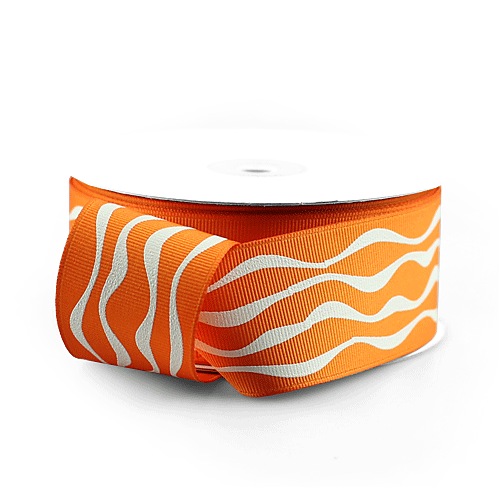 Orange Wavy Print Ribbon