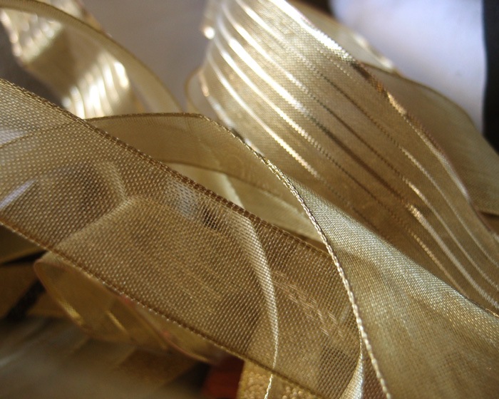 Gold Metallic Ribbon with Wire
