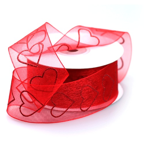 Red Hearts Ribbon