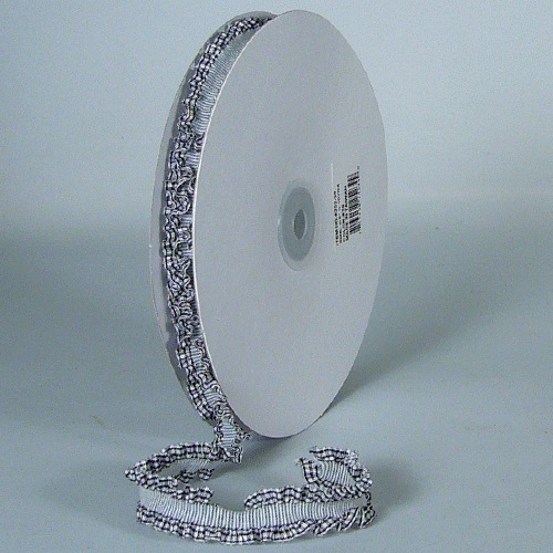 Black Gingham Ruffled Ribbon Stetch Trim Ribbon