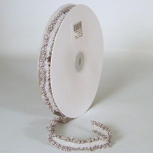 Dark Brown Gingham Ruffled Ribbon Stetch Trim Ribbon