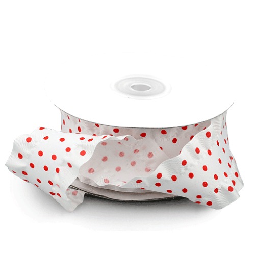 Red Polka Dot Ruffled Ribbon