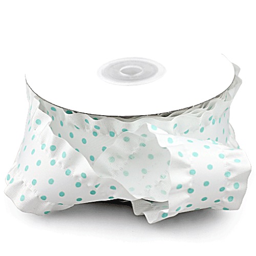 Light Polka Dot Ruffled Ribbon