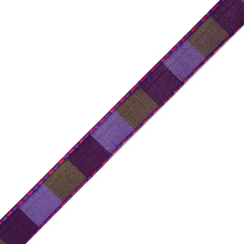 Purple & Chocolate Color Blocked Woven Ribbon