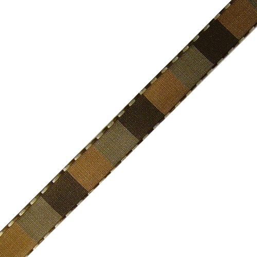 Brown & Copper Color Blocked Woven Ribbon