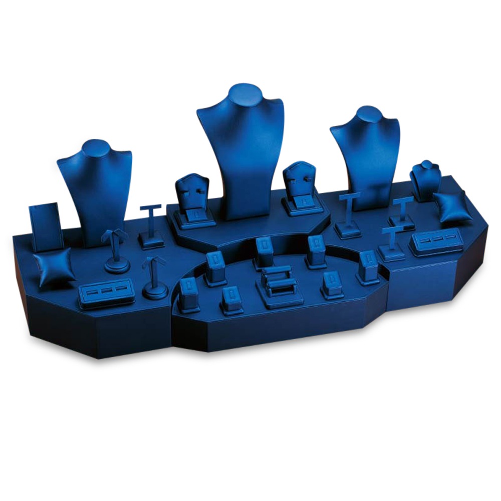 Blue Leatherette Displays