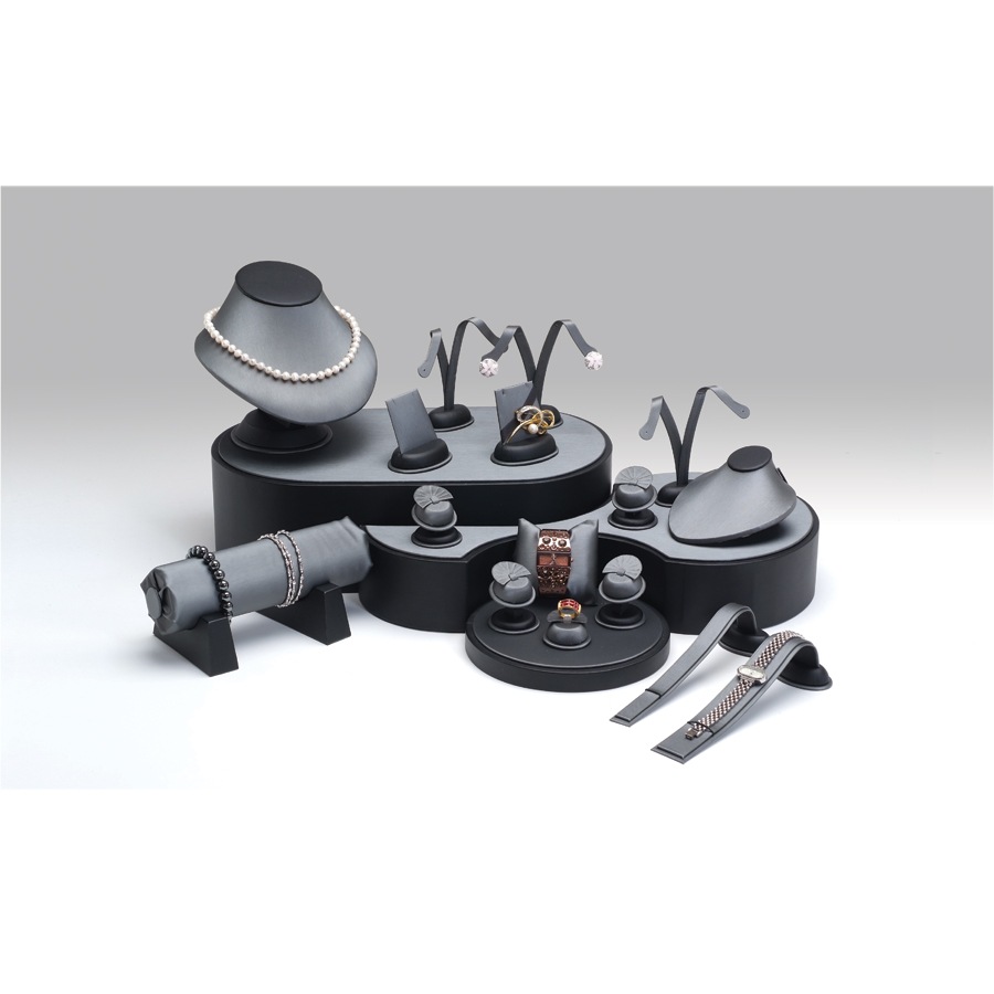 Steel Grey Faux Leather Display Set