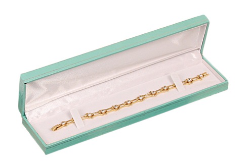 Teal Blue Leatherette Bracelet Box