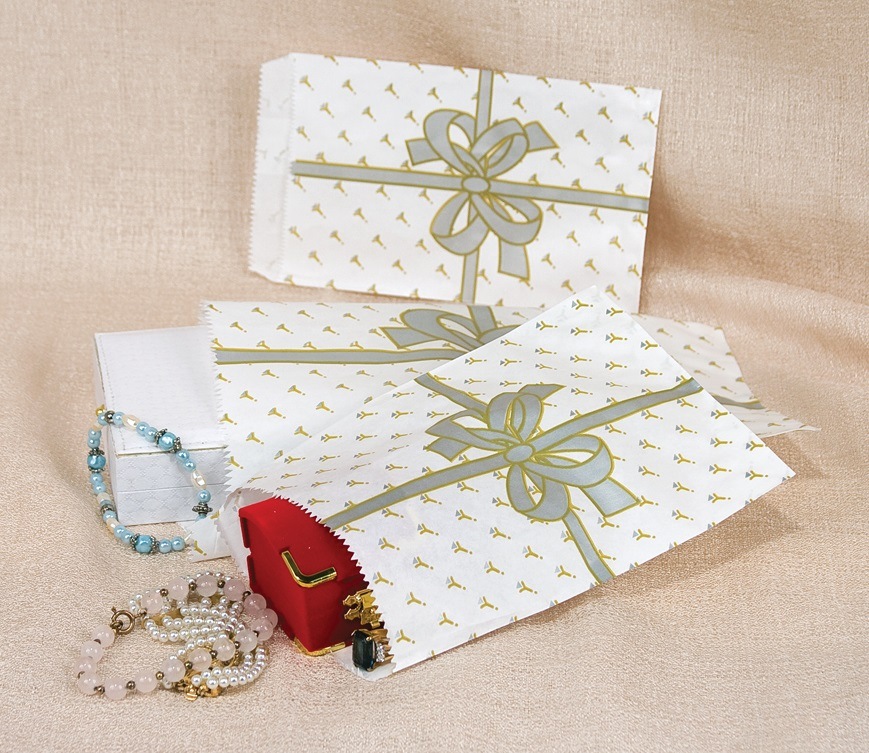 Silver Bow Paper Bags (x1000)