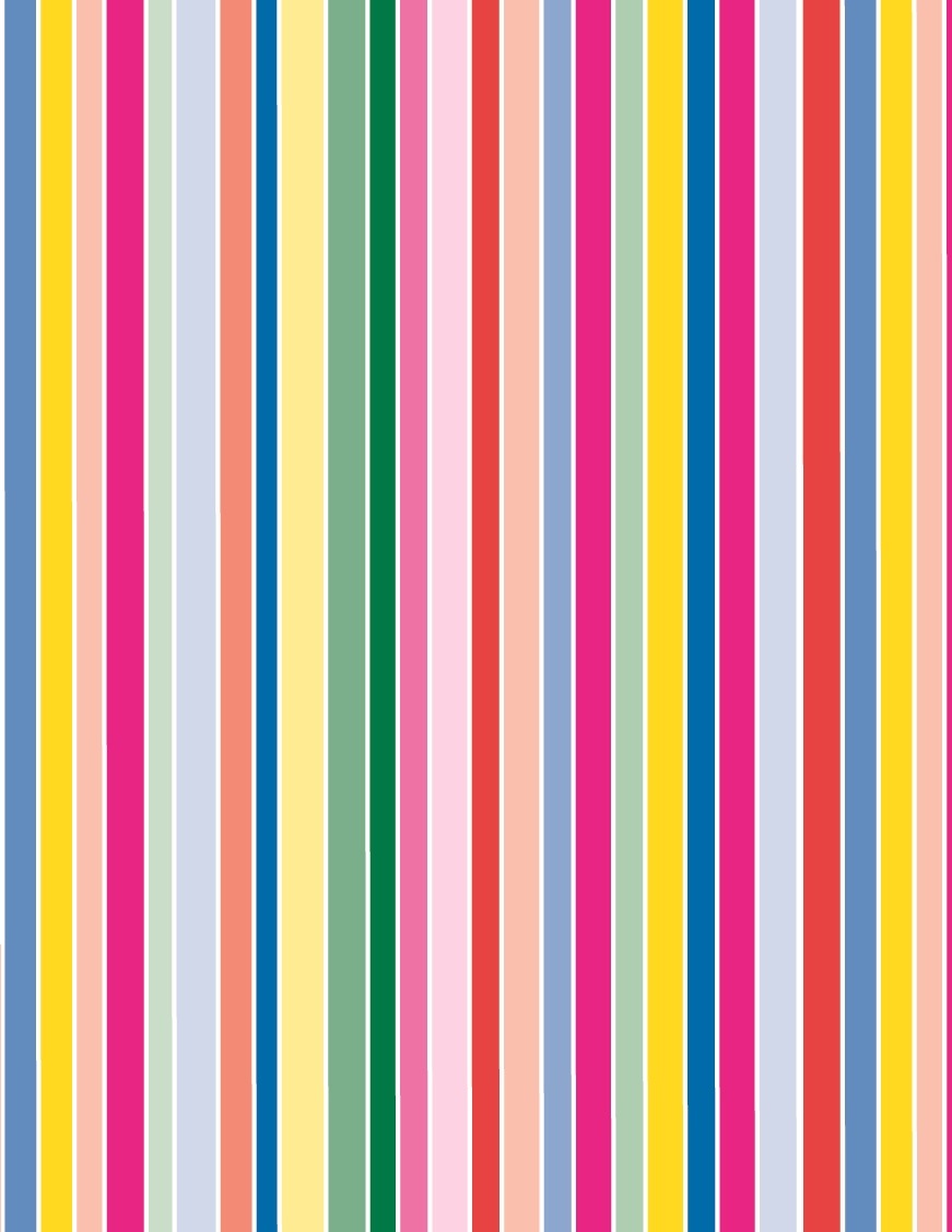 Primary Colorful Stripes Print Tissue Paper