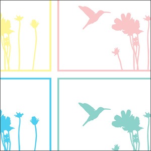 Hummingbird Block Print Tissue Paper