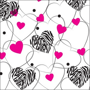 "Zebra Hearts" Printed Tissue Paper