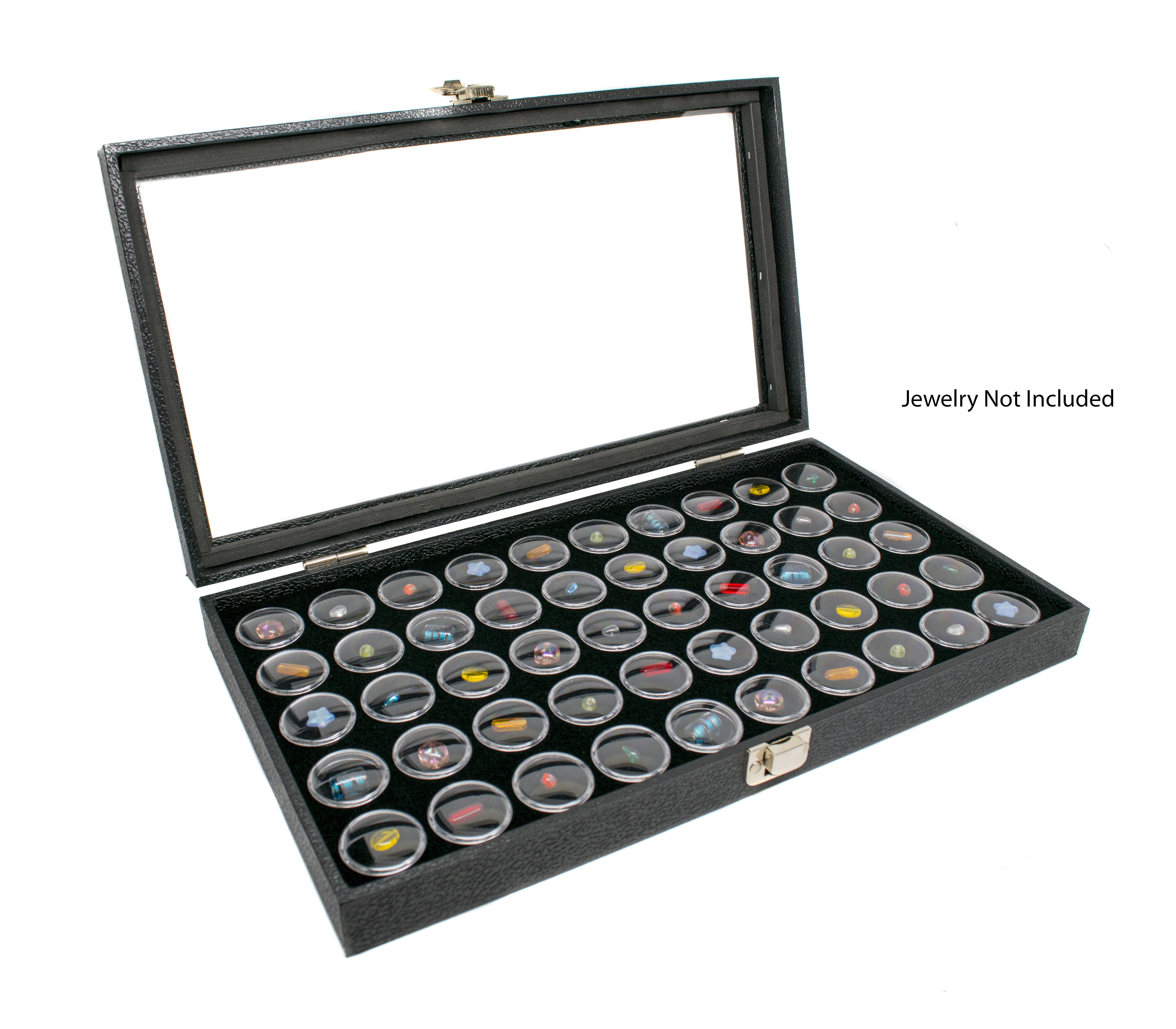 Glass Top Display Case with 50 Gem Jar insert