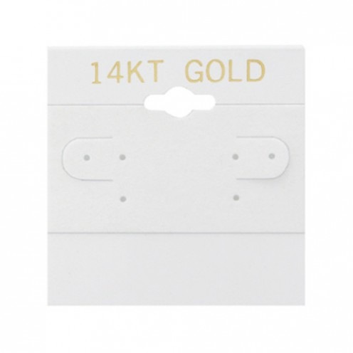 White "14 K.T. Gold"  Hanging Earring Card (x100)