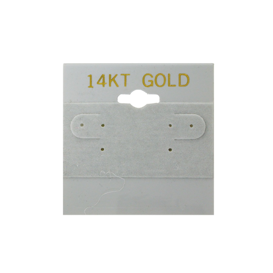Grey "14 K.T. Gold"  Hanging Earring Card (x100)