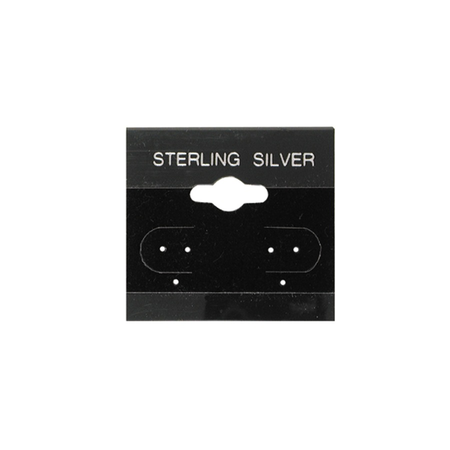 Black "Sterling Silver"  Hanging Earring Card (x100)