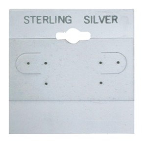 White "Sterling Silver"  Hanging Earring Card (x100)