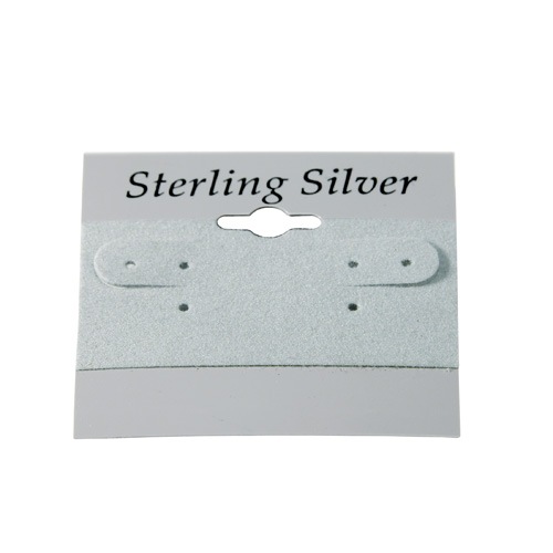 Grey "Sterling Silver" Black Imprinted Hanging Earring Card (x100)
