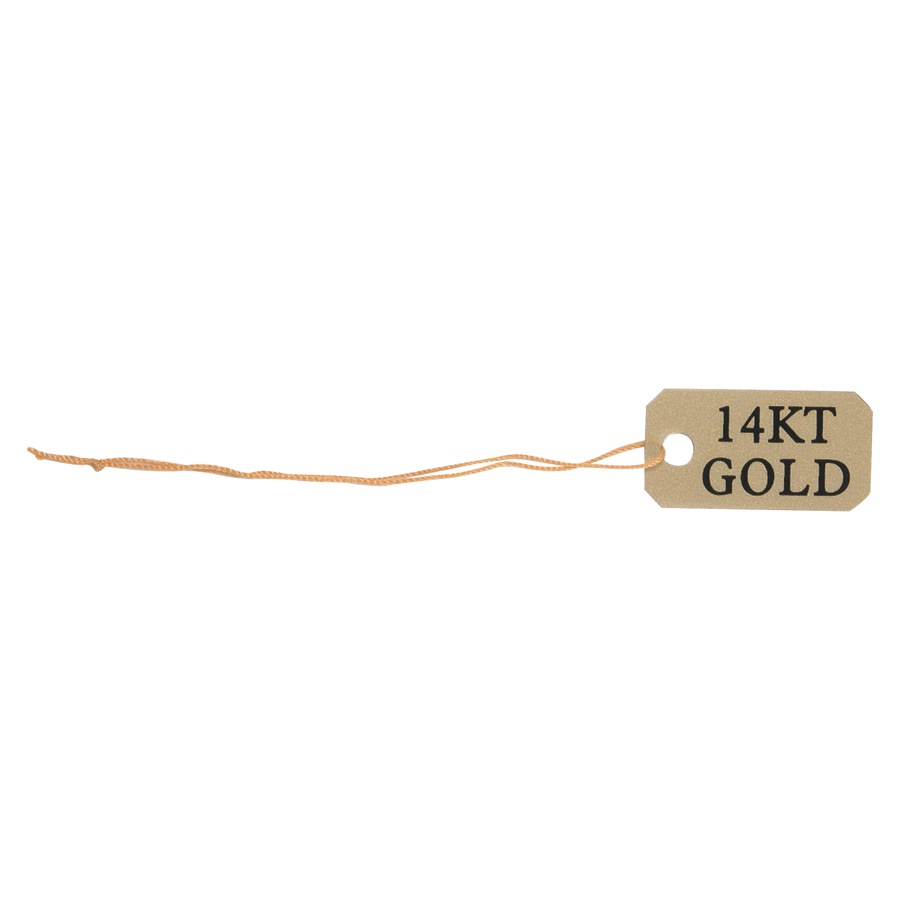 Pre-Printed "14KT GOLD" Plastic String Tags (x1000)