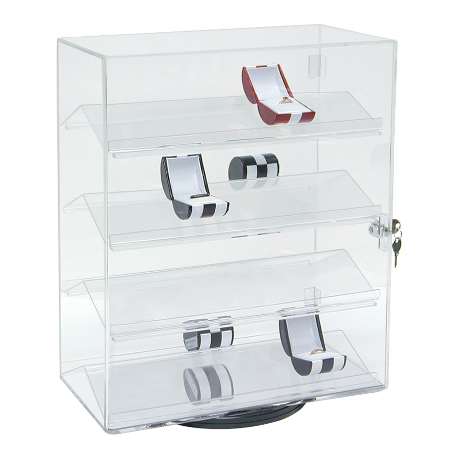 Rotating Acrylic Display Case with 4 Shelves
