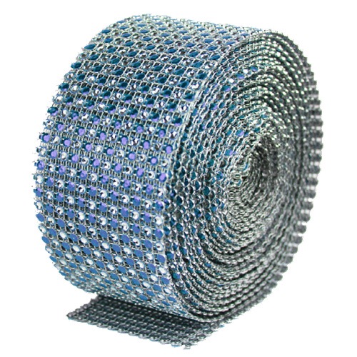 Turquoise with Silver Two-toned Faux Diamond Wrap with Stones