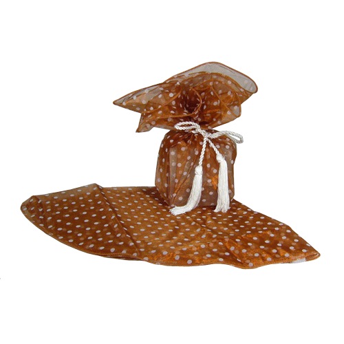 Cappuccino w/ White Dots Wrapper w/ Tassel