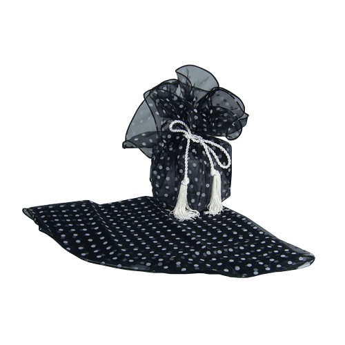 Black w/ White Dots Wrapper w/ Tassel
