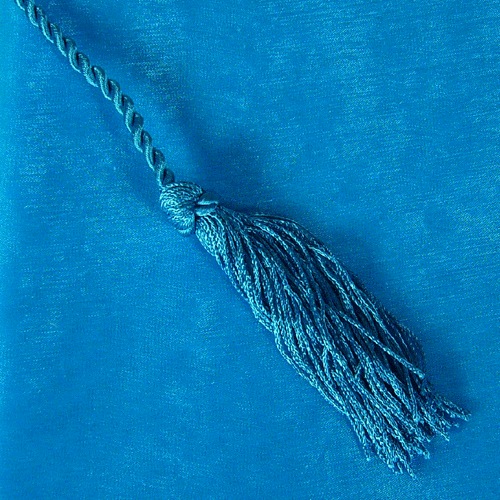 Turquoise Organza Wrapper w/ Tassel