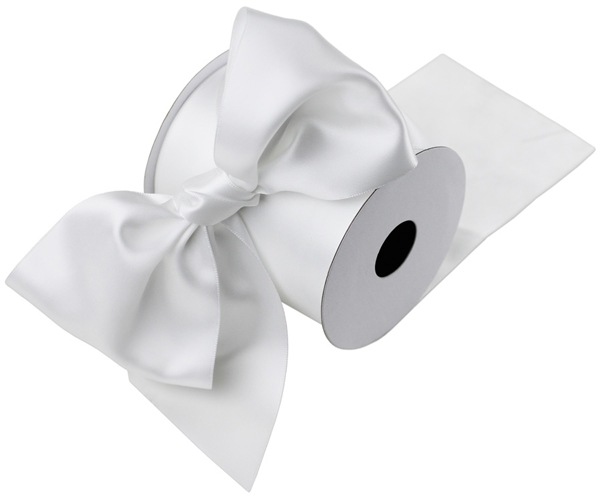 Double Face Satin White Ribbon