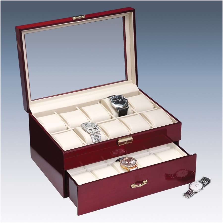 Rosewood Rosewood Glass Top Watch Display Case