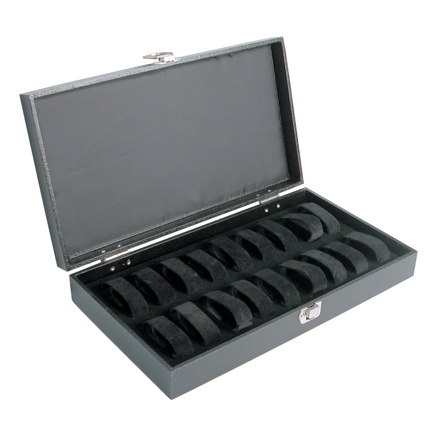 Solid-Top Watch Display Case w/ 18-Collars