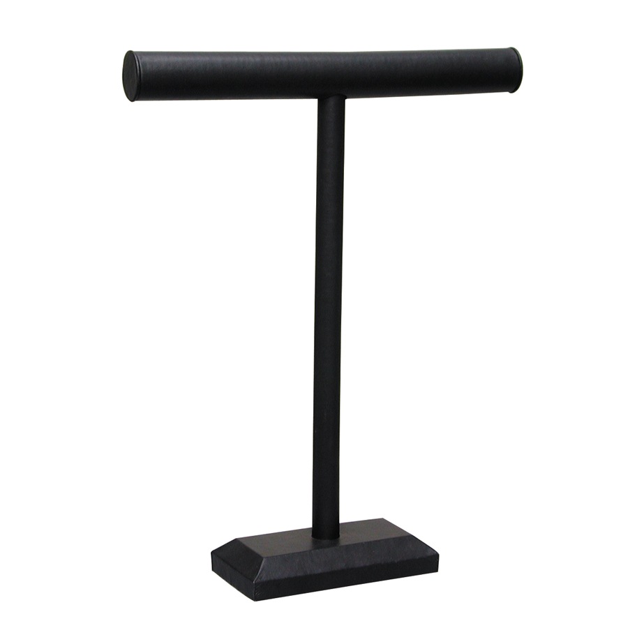 Black Leatherette Round Shape T-Bar
