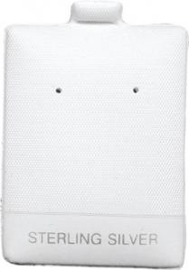 "Sterling Silver" 1 1/2" x 2" Vinyl White Puff Pad (x100)