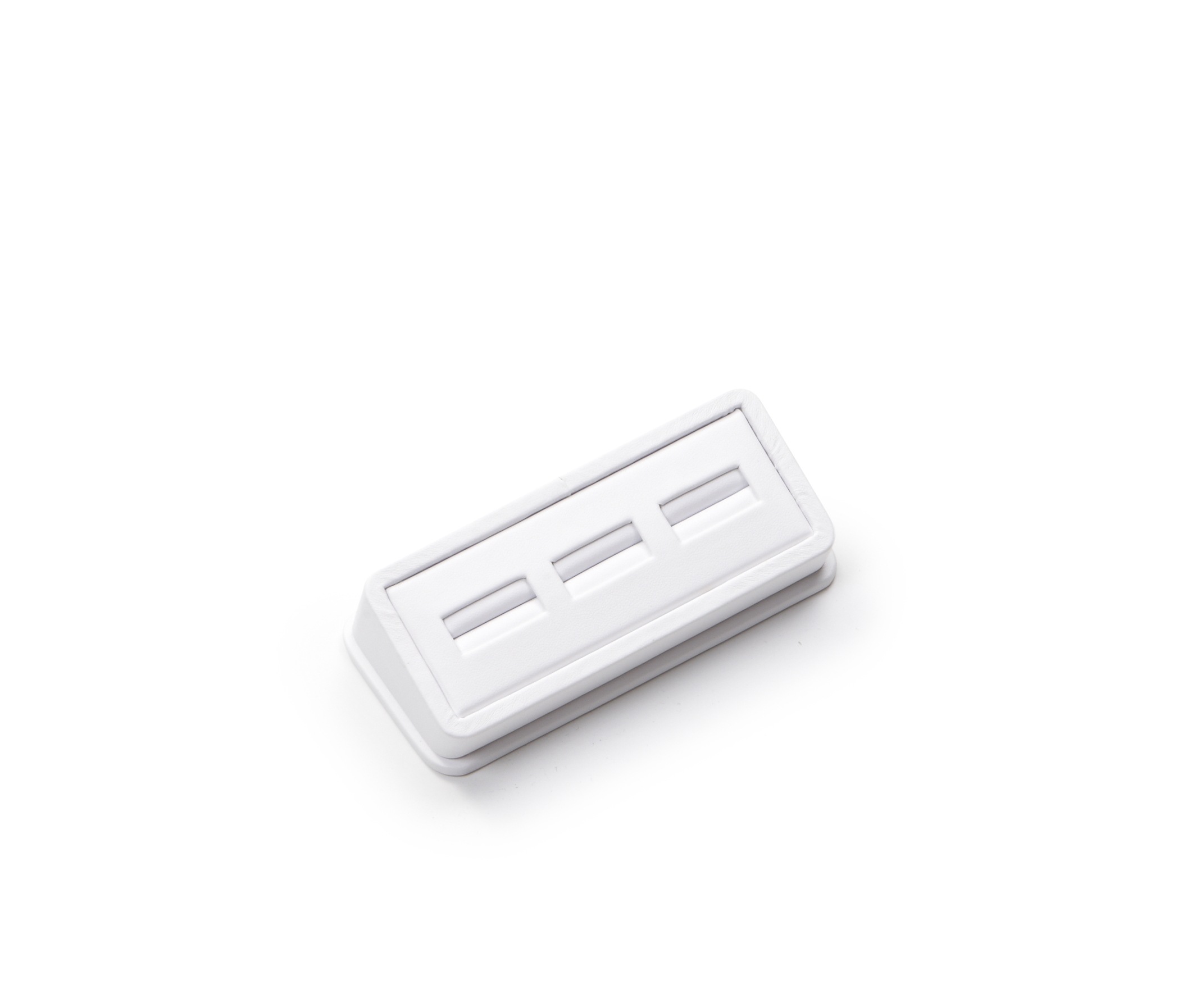 White Leatherette 3 Ring Slot Display Tray