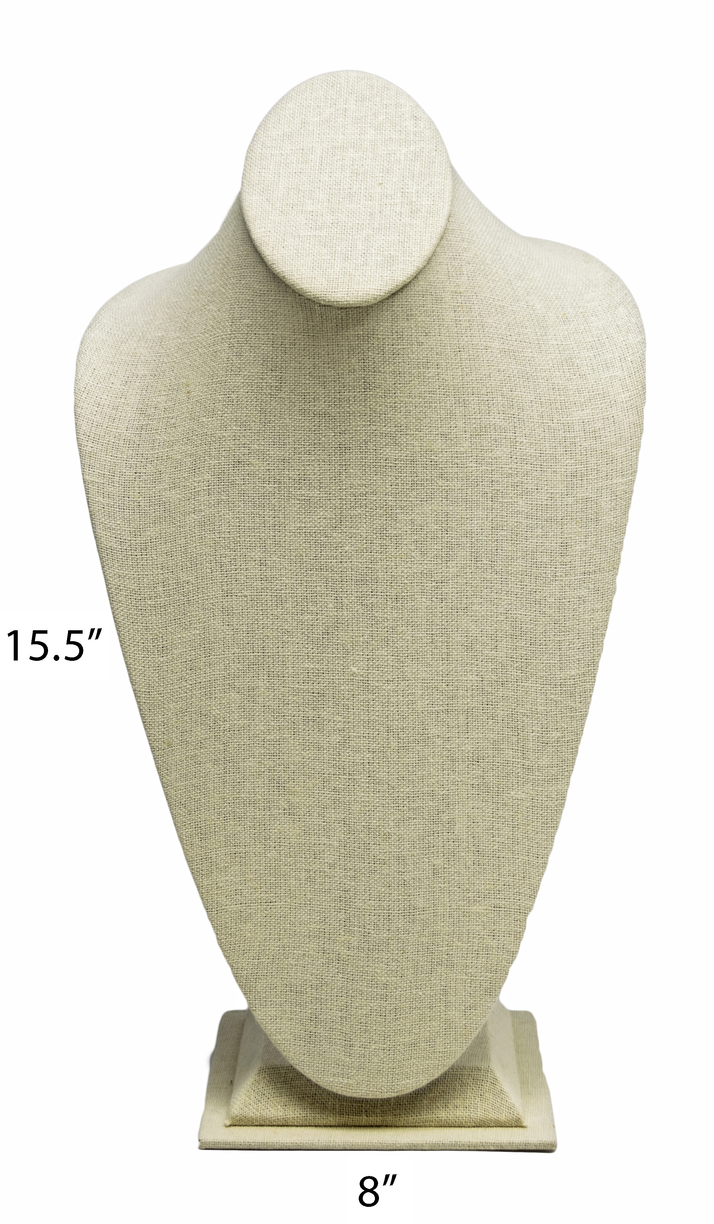 Beige Linen Necklace Jewelry Display Bust Stand X-Large