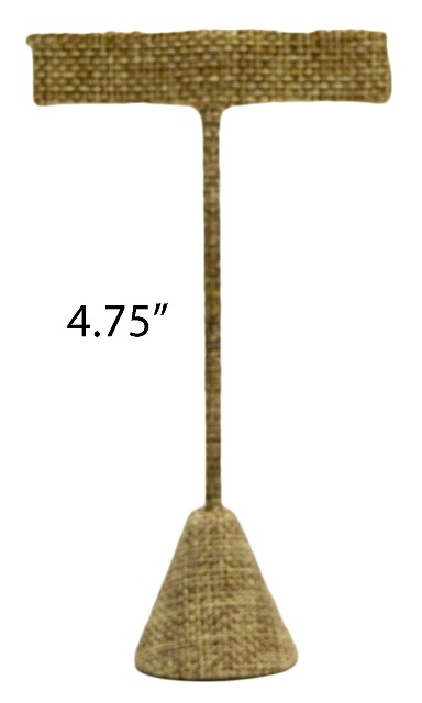 Burlap Earring Tree T-Bar Display Stand Small