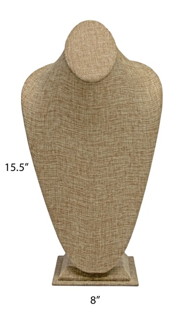 Burlap Necklace Jewelry Display Bust Stand X-Large