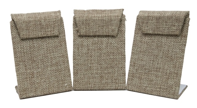 Burlap Leaning Drop Earring Jewelry Display Stand (Price for one)
